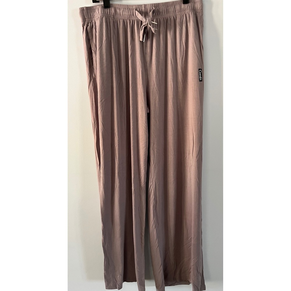 NWT Comfrt Travel Essential Lounge Pants XL Mauve Wide Leg Drawstring Pajamas